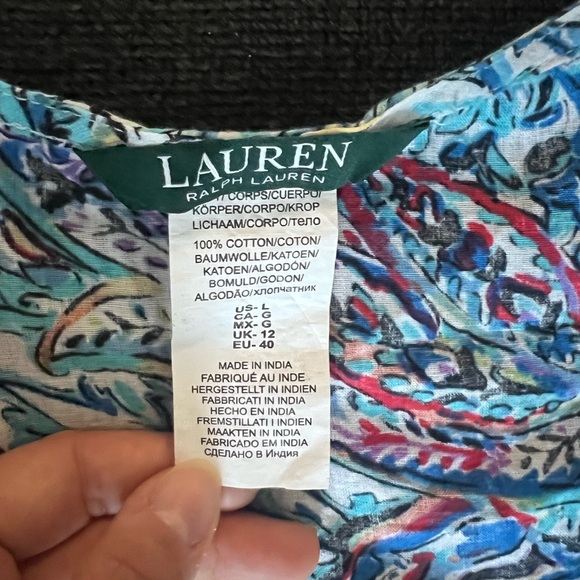 Lauren Ralph Lauren Swim Cover-Up Dress size L Paisley Boho Beach Style - Picture 3 of 9